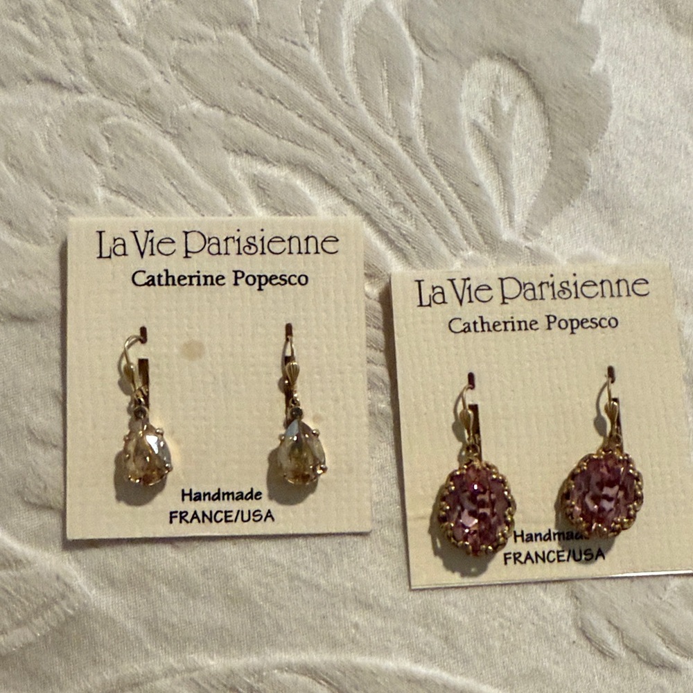 Pair of Catherine Popesco earrings 1 1/2”